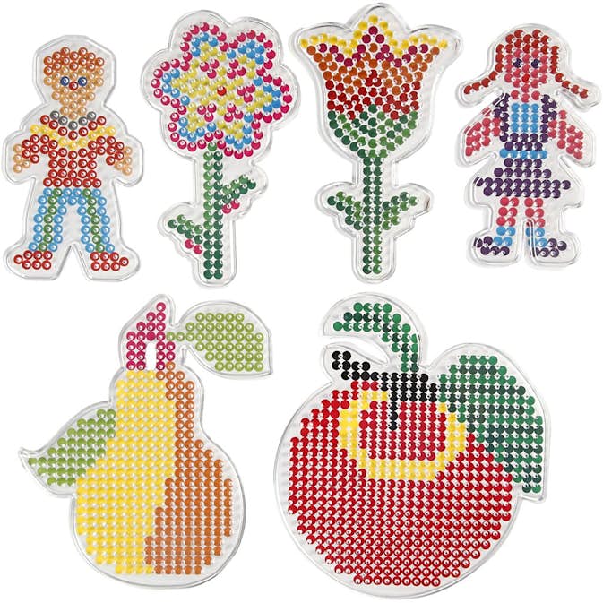Perleplate Creativ Company 2 Blomster Jente Gutt Eple og Pære Str 8,5x14-14x16 cm 6 St/1 Pk
