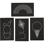 Mosgummi Creativ Company String Art Svart 20X12 cm Tykkelse 10 mm 16 St/1 Pk