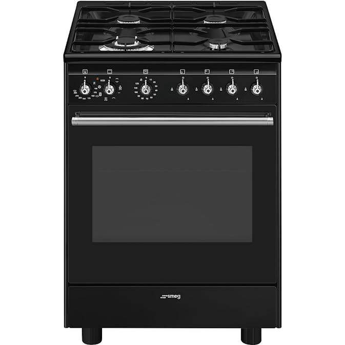 Gasskomfyr Smeg Concerto CX61GMBL Sort med Allsidig og Elektrisk Ovn