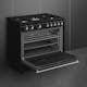 Gasskomfyr Smeg CX91GMBL Concerto Sort Ergonomisk og Smart Design