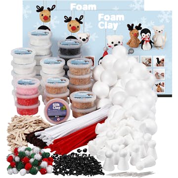 Materiellsett Creativ Company Klassesett til Polardyr av Foam Clay i Ass farger 1 Sett