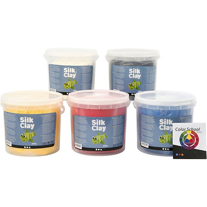 Silk Clay Creativ Company Primærfarger 5x650 g/1 Pk