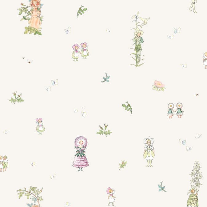 Tapet Boråstapeter Scandinavian Designers Mini Elsa Beskow Blomsterfesten 6236 Outlet