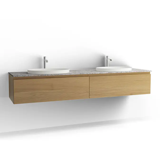 Tvättställsskåp Vedum Flow 2000 Dubbel med 2 Lådor