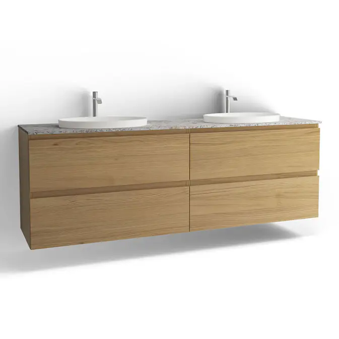 Tvättställsskåp Vedum Flow 2000 Dubbel med 4 Lådor