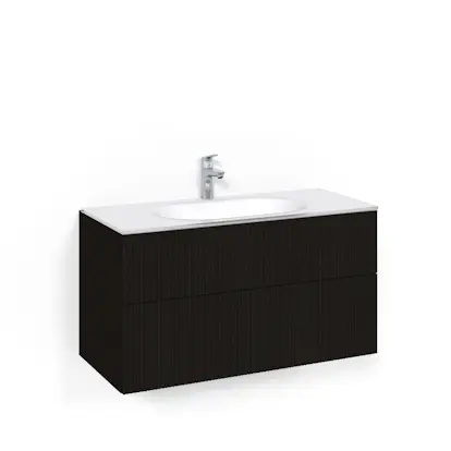 Tvättställsskåp Macro Design Crown Line med Glastvättställ