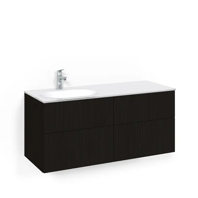 Tvättställsskåp Macro Design Crown Line med Glastvättställ