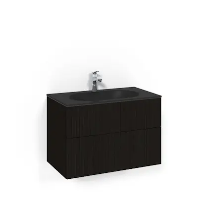 Tvättställsskåp Macro Design Crown Line med Glastvättställ