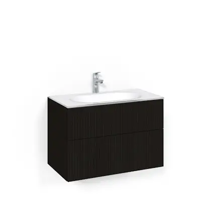 Tvättställsskåp Macro Design Crown Line med Glastvättställ