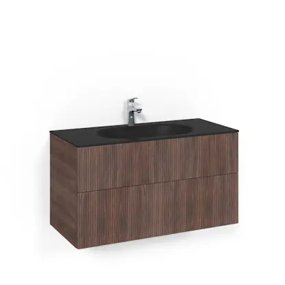 Tvättställsskåp Macro Design Crown Line med Glastvättställ