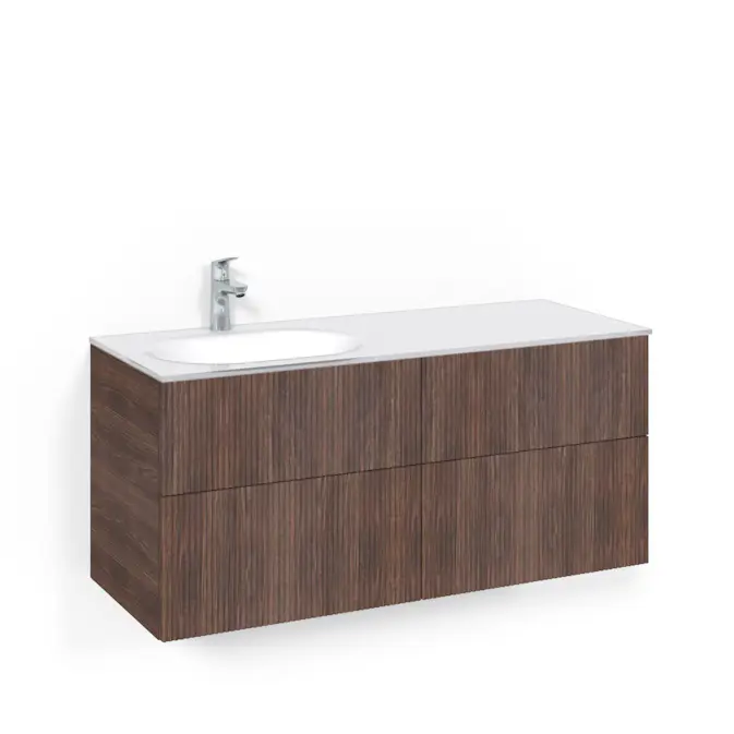 Tvättställsskåp Macro Design Crown Line med Glastvättställ