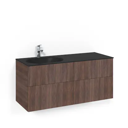 Tvättställsskåp Macro Design Crown Line med Glastvättställ