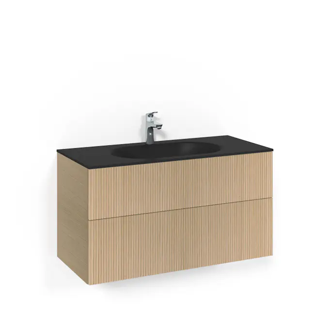 Tvättställsskåp Macro Design Crown Line med Glastvättställ