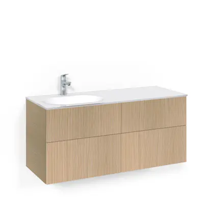 Tvättställsskåp Macro Design Crown Line med Glastvättställ