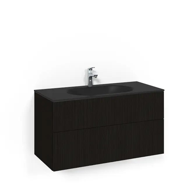 Tvättställsskåp Macro Design Crown Line med Glastvättställ