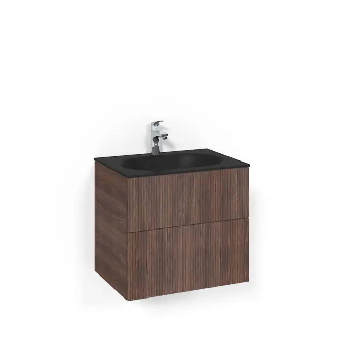 Tvättställsskåp Macro Design Crown Line med Glastvättställ