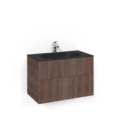 Tvättställsskåp Macro Design Crown Line med Glastvättställ