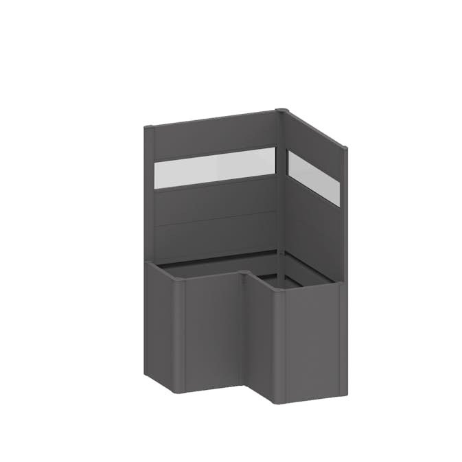 Levegg Biohort til Belvedere Plantekasse L-form med Akrylglass 91x102x102 cm