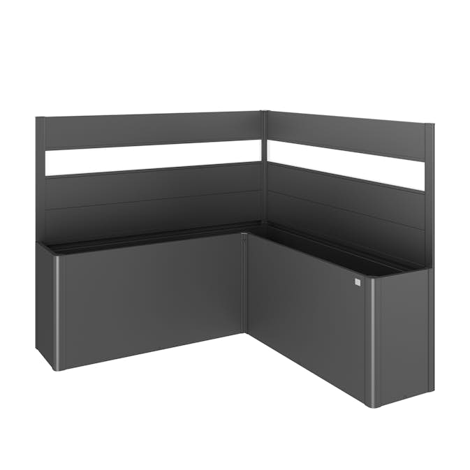 Levegg Biohort til Belvedere Plantekasse L-form med Akrylglass 91x201x201 cm