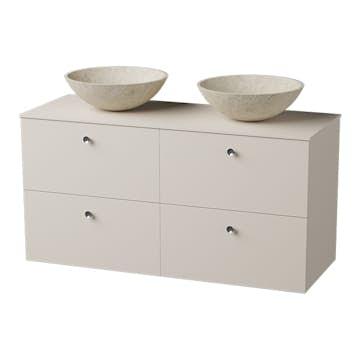 Servantskap FOSSBAD Variant46 B120 for Benkeplate og 2 Toppmonterte Servanter