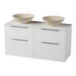 Servantskap FOSSBAD Innovent B120 for Benkeplate og to Toppmonterte Servanter