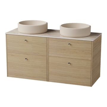 Servantskap FOSSBAD Innovent B120 for Benkeplate og to Toppmonterte Servanter