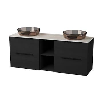 Servantskap FOSSBAD Variant46 B150 for Benkeplate og 2 Toppmonterte Servanter