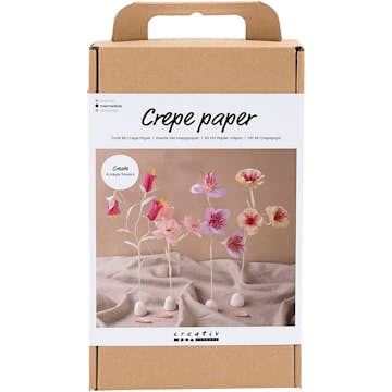 Hobbysett Creativ Company DIY Kit Kreppapir Blomster Pastellfarger