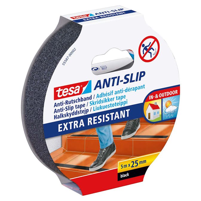 Antisklitape Tesa 25 mm 5 m Sort 55587