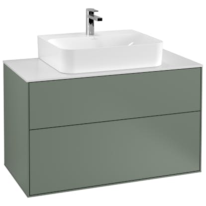 Tvättställsskåp Villeroy & Boch Finion med 2 Lådor och Bänkskiva för Centrerat Tvättställ