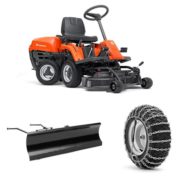 Traktorklipper Husqvarna Rider 112C inkl. Skyffel og Kjettinger