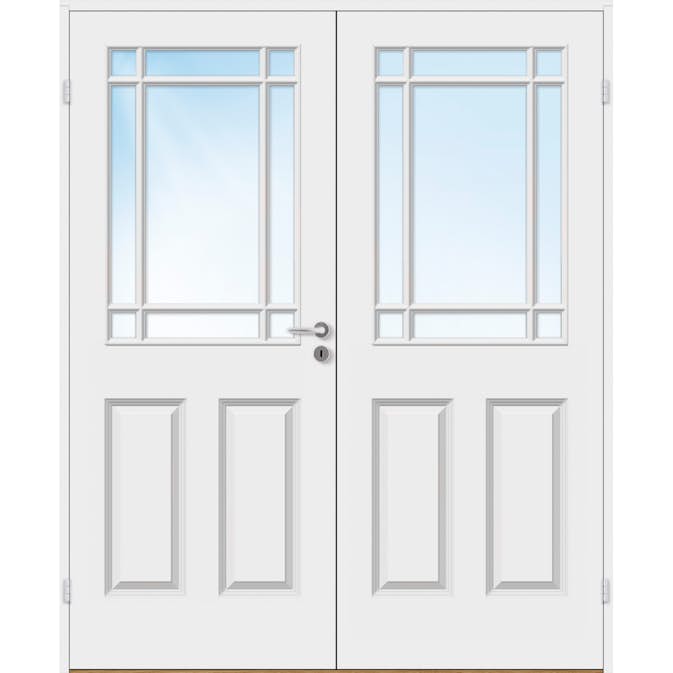 Tofløyet Dør Bygg1 Anna HW Kompakt New York Hvit Klarglass