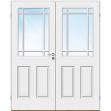 Tofløyet Dør Bygg1 Anna HW Kompakt New York Hvit Klarglass