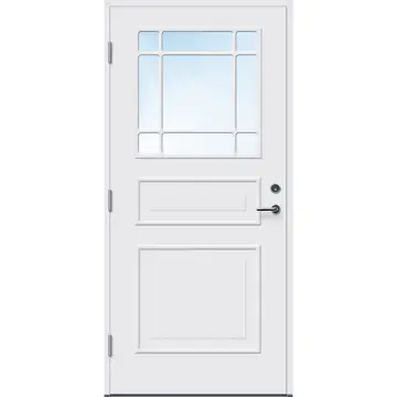 Ytterdør Bygg1 Arendal Klarglass med Yale Doorman Classic Home