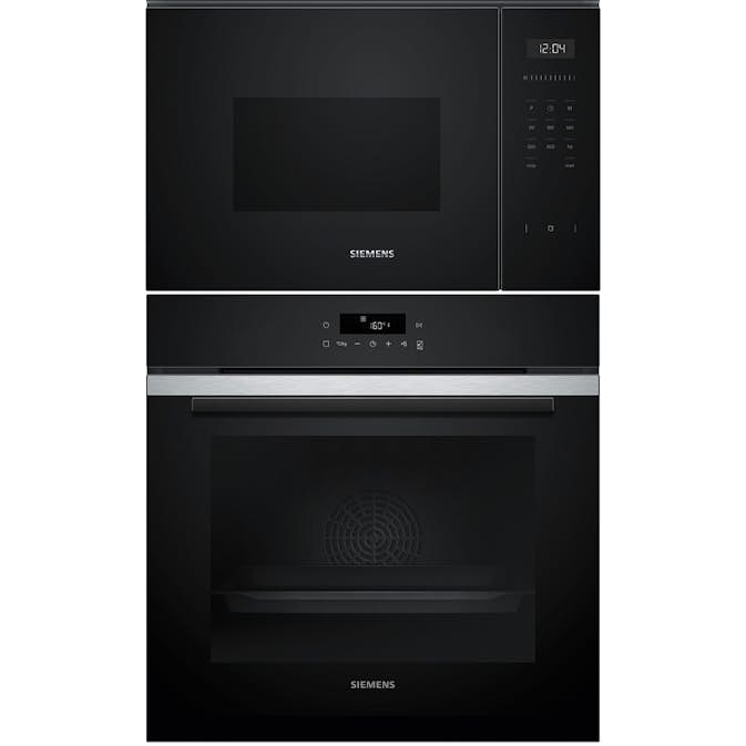 Ovn- og Mikrobølgepakke Siemens HB271ABS3 + BF525LMB1 Rustfritt Stål med Pyrolytisk Rengjøring