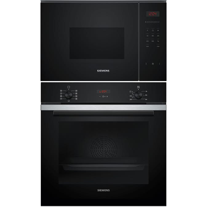 Ovn- og Mikrobølgepakke Siemens iQ300 HB234ABS3F + BF523LMB1 Rustfritt stål med 3D hotAir Plus og ecoClean