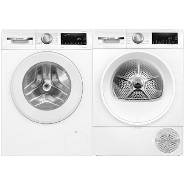 Vaskemaskin og Tørketrommel BOSCH Serie 6 WGG254ZASN + WQG2420ASN Hvit