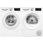 Vaskemaskin og Tørketrommel BOSCH WGG254FLSN + WQG2420ASN Serie 6 Hvit