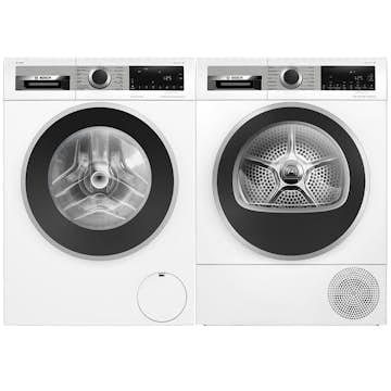 Vaskemaskin og Tørketrommel BOSCH WGG244FTSN + WQG245DBSN Serie 6 Hvit