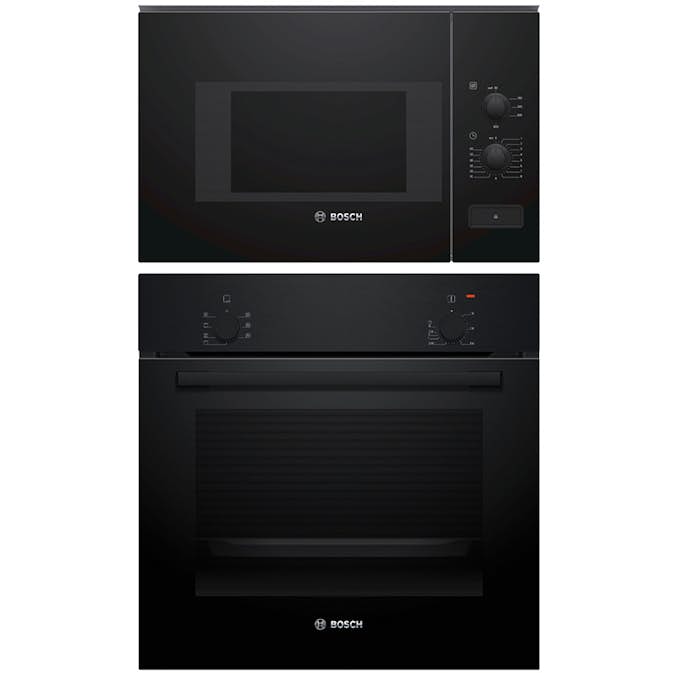 Ovn- og Mikrobølgepakke BOSCH HBF010BA1 + BFL520MB0 Serie 2 & 4 Sort