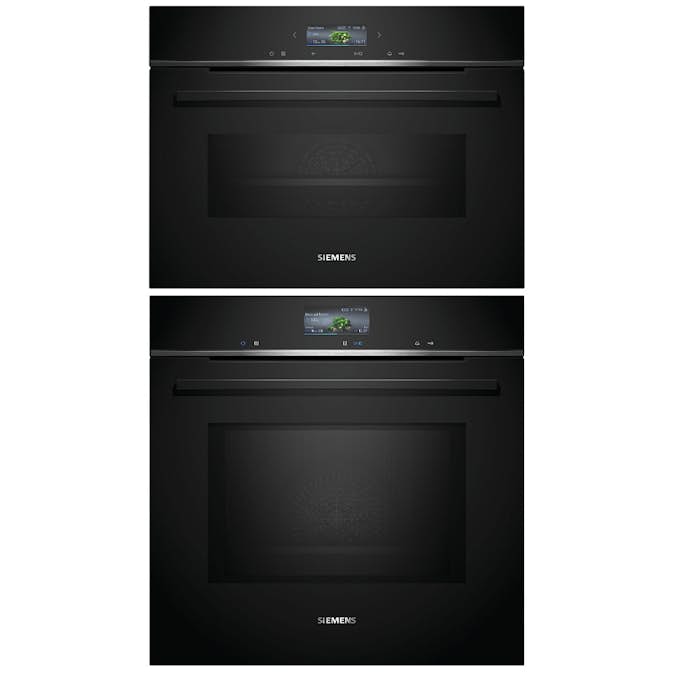Ovn- og Mikrobølgepakke Siemens iQ700 HM736G1B1 + CM724G1B1 Sort