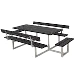Benkbord PLUS Basic med Ekstra Sitteplasser Svart Plast