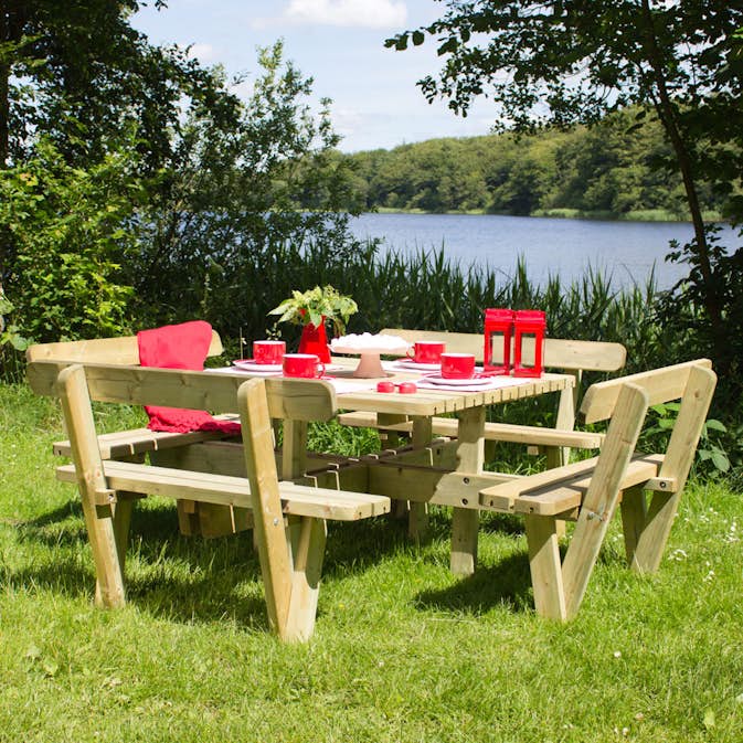 Benkbord PLUS Firkantet med Ryggstøtte