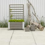 Blomsterkasse PLUS Cubic med espalier Gråbrun 87x50x130 cm