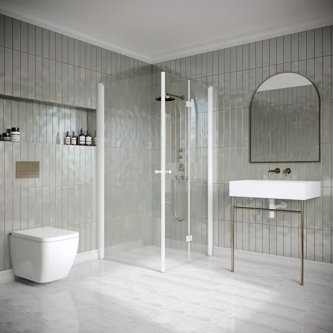 Dusjhjørne Hietakari Classic 149 Vendbar Dør og Foldbar Dør