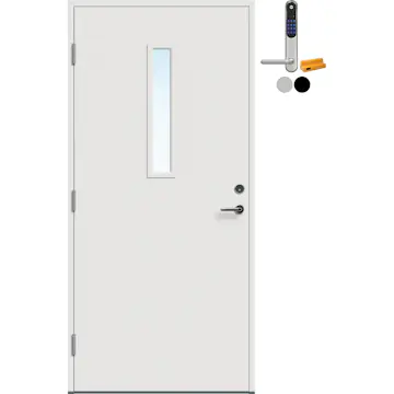 Ytterdør Bygg1 Kjeller Klarglass med Yale Doorman Classic Home