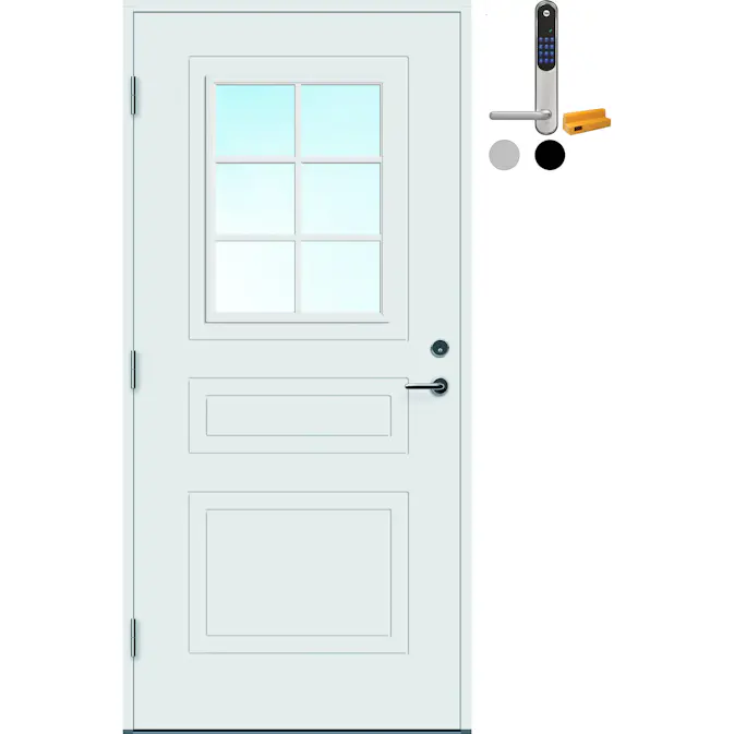 Ytterdør Bygg1 Stryn Cotswold med Yale Doorman Classic Home
