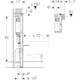 WC-fixture Geberit Omega 98 cm for Innbygging