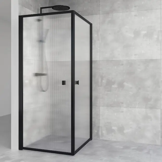 Dusjhjørne Macro Design Empire Hjørne Sort Linjeglass