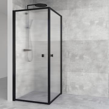 Dusjhjørne Macro Design Empire Hjørne Sort Linjeglass